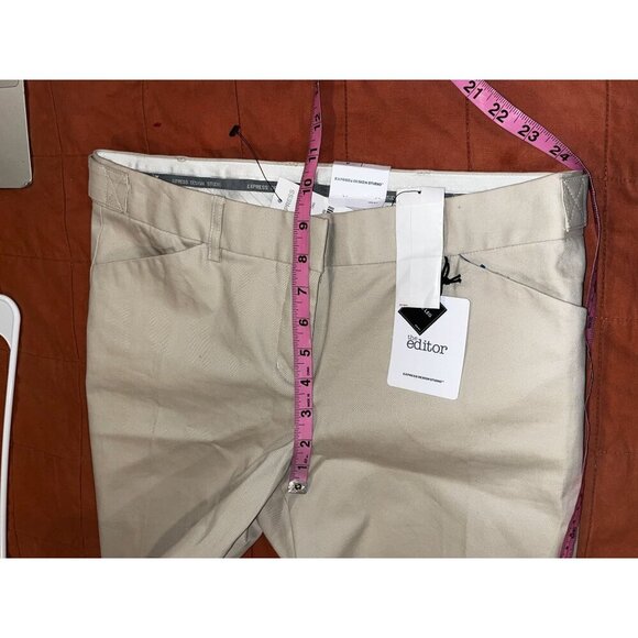 NWT Express Design Studio Beige Wide Leg Dress Khaki Women's Pants Size 8 - Picture 9 of 12